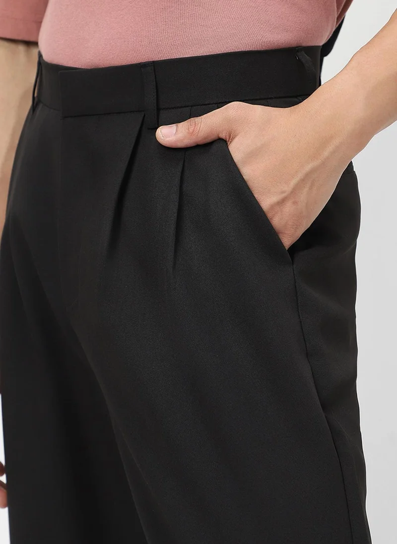 Urbano Fashion  Urbano Fashion Men's Black Loose Baggy Fit Solid Korean Pants Stretchable for Men | Best Price UAE